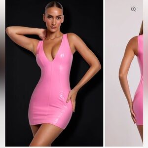 Pink vinyl dress